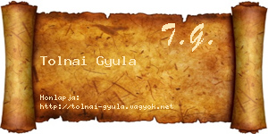 Tolnai Gyula névjegykártya