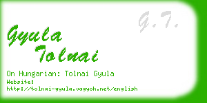 gyula tolnai business card